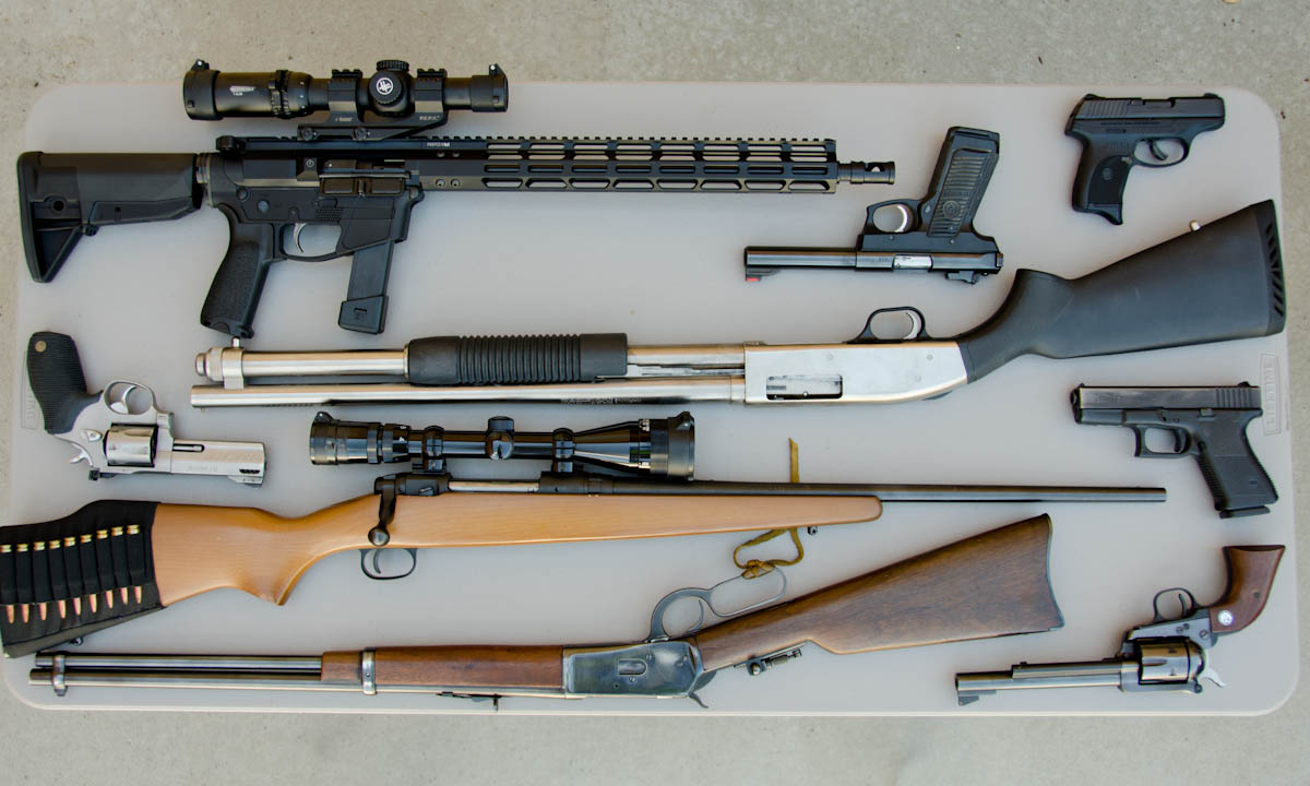An assortment of guns that our customers own.